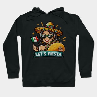 tacos Let's Fiesta dabbing sunglasses girls Cinco De Mayo Mexican Hoodie